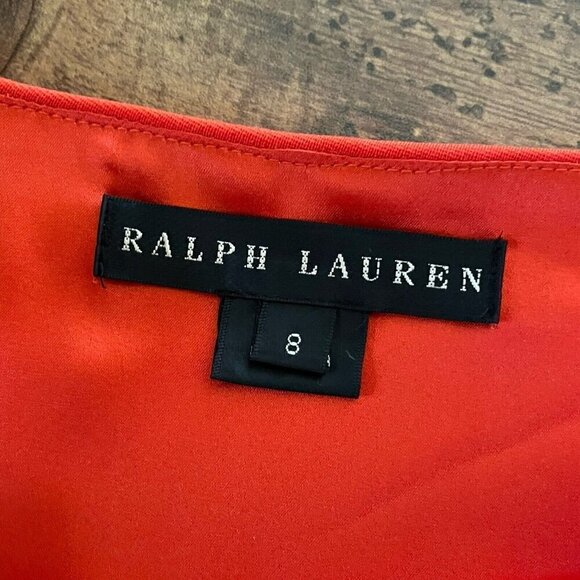 Ralph Lauren Black Label Womens Dress Sz 8 Orange Stretch Wool Sheath USA Made - Picture 10 of 13
